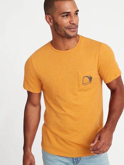 Soft-Washed Graphic Pocket Tee for Men