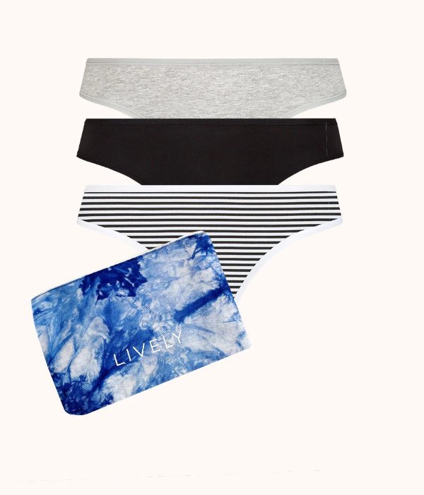 The Cotton Thong Kit: Heather Gray/Jet Black/Mini Stripe