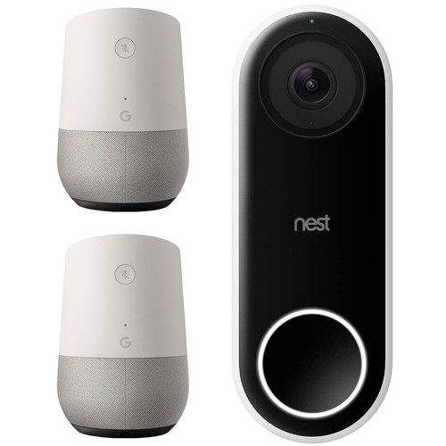 Hello Video Smart Wifi Doorbell + 2 x Google Home Smart Speaker