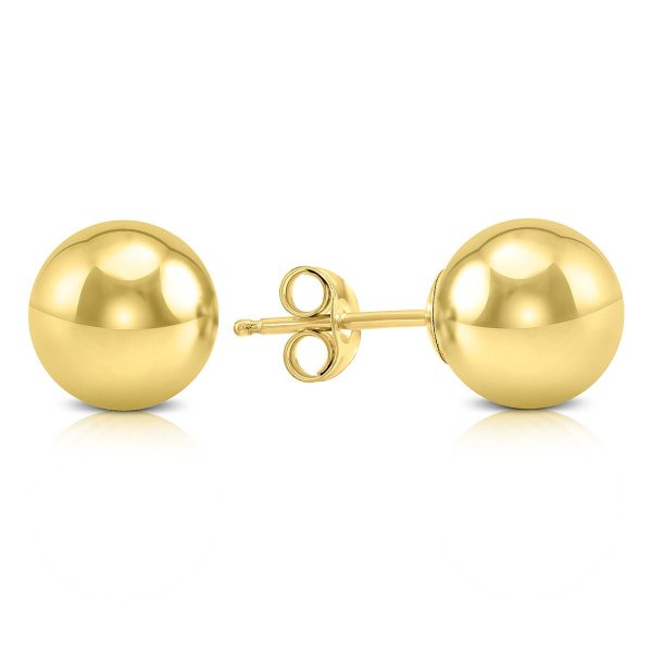 8MM 14K Yellow Gold Filled Round Ball Earrings