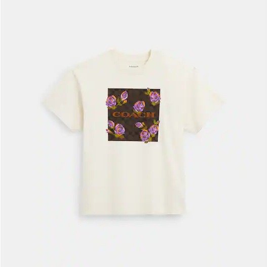 Garment Dye Floral Skater T Shirt