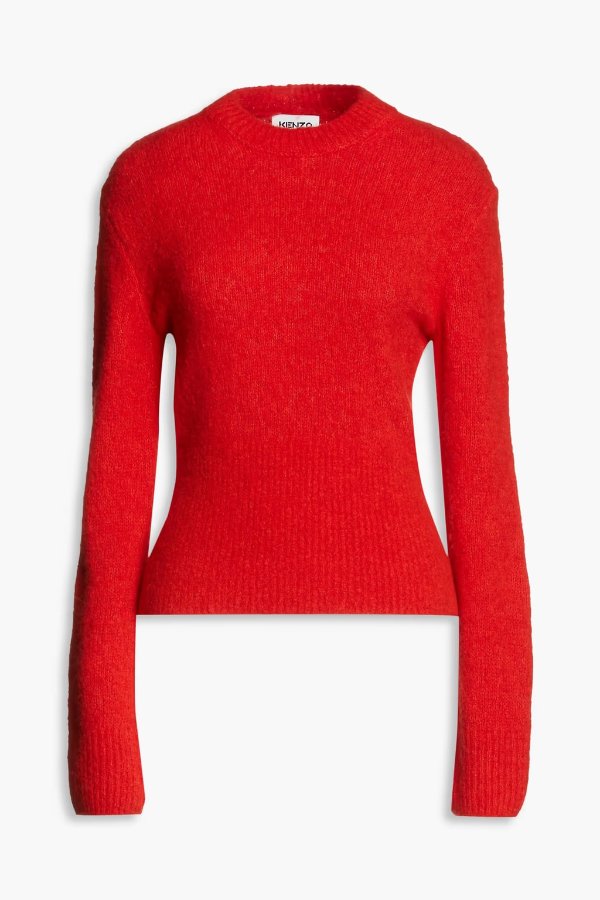 Boucle-knit wool-blend sweater
