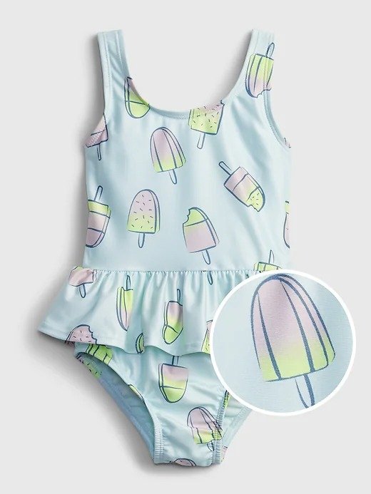 Toddler Recycled Polyester Ice Cream Graphic Swim One-Piece
