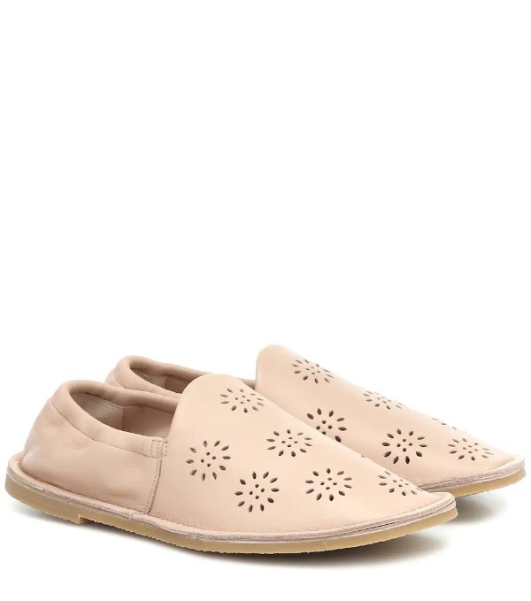 Perforated leather loafers