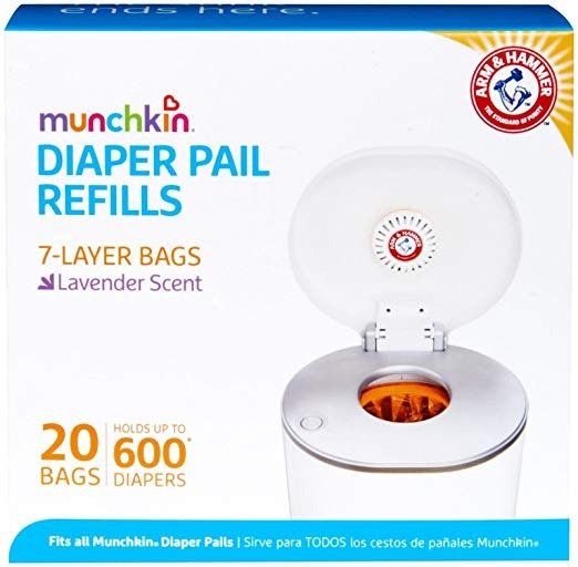 Arm & Hammer Diaper Pail Snap, Seal and Toss Refill Bags, 20 Bags, Holds 600 Diapers