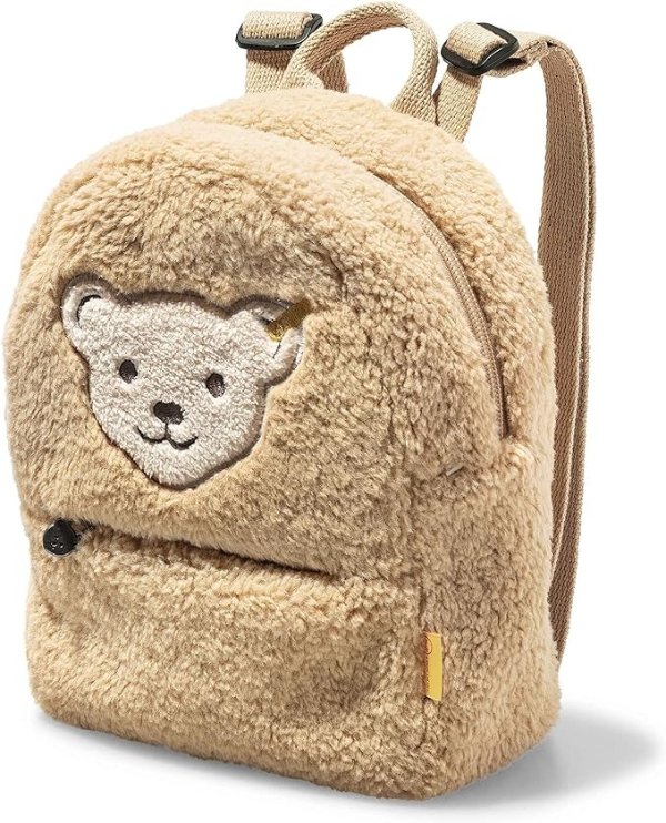 Backpack with Squeaker, Beige, Premium Plush Accessory, Small