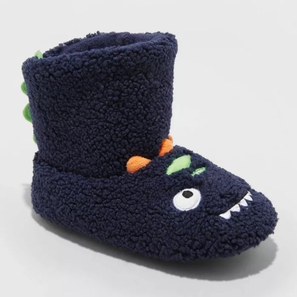 Toddler Freddy Dinosaur Bootie Slippers - Cat & Jack™ Deep Navy