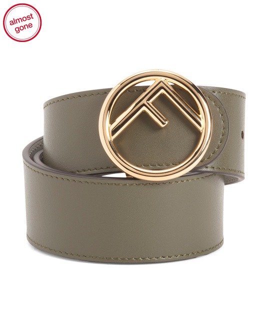 Made In Italy Leather Logo Reversible Belt