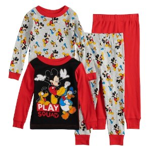 Disney 儿童卡通服饰折上折促销 收四件套睡衣超划算