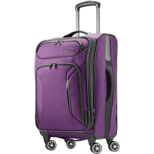 21" Zoom Expandable Softside Luggage with Dual Spinner Wheels, Purple
