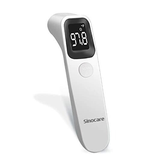 Sinocare No-Touch Forehead Thermometer for Adults and Kids, Medical Digital Infrared Thermometer for Fever with Alarm and Memory Function,Instant Accurate Reading for Baby 5.4 in