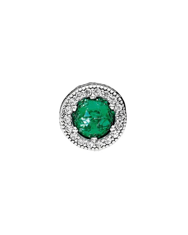 Essence Collection Silver CZ & Green Crystal Optimism Charm