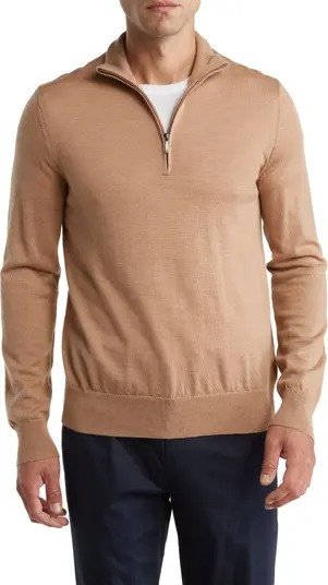 Merino Wool Quarter Zip Pullover