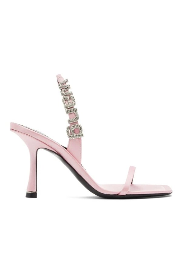 Pink Satin Ivy Heeled Sandals