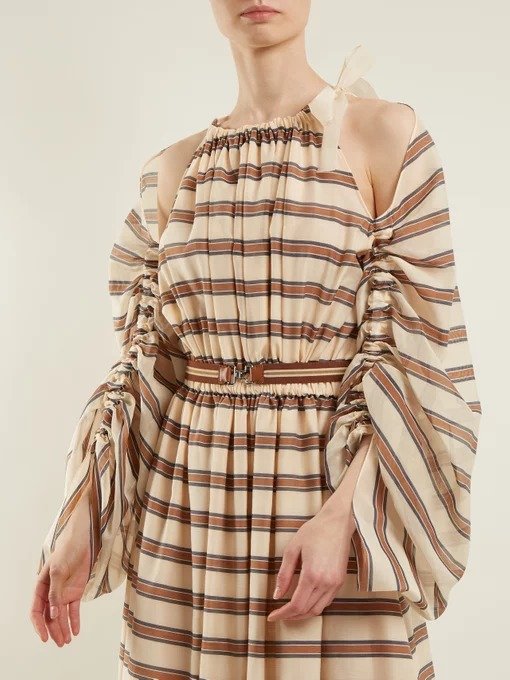 Striped cotton-blend dress | Fendi | MATCHESFASHION.COM UK