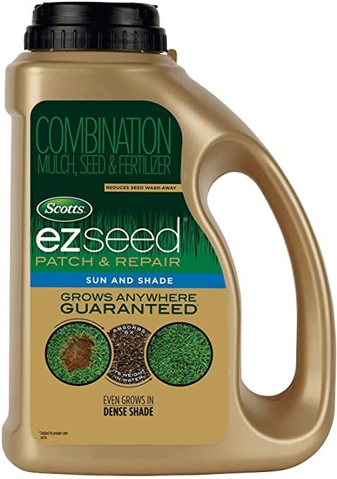 EZ Seed Patch and Repair Sun and Shade, 3.75 lb. - Combination Mulch, Seed and Fertilizer - Tackifier Reduces Seed Wash-Away - Covers up to 85 sq. ft.