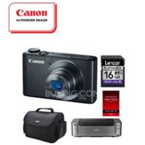 Canon PowerShot S110 Black Digital Camera + 16GB Card + Pro 100 Printer and more