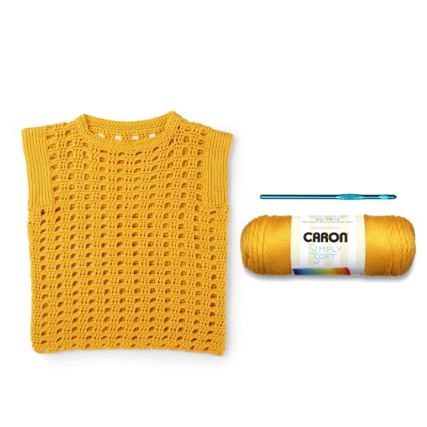 Hello, Yellow! Top, Crochet Kit, M