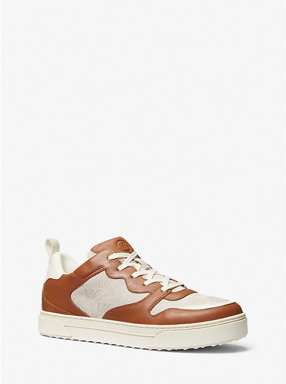Baxter Logo Jacquard and Leather Sneaker
