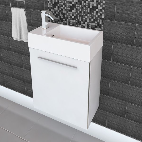 Boutique Space Saver Wall-Mounted Floating Vanity - Contemporary - Bathroom Vanities And Sink Consoles - by Cutler Kitchen & Bath