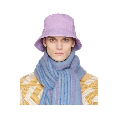 紫色刺绣渔夫帽