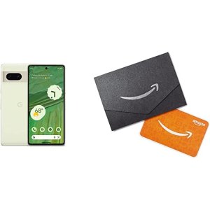 Google Pixel 7 - Unlocked Android 5G Smartphone - 128GB - Lemongrass with $100 Amazon.com Gift Card