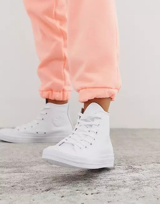 Chuck Taylor All Star Hi leather sneakers in white mono