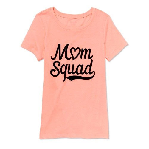 Womens Mommy And Me Short Sleeve 'Mom Squad' Neon Matching Graphic Tee