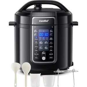 COMFEE’ 9-in-1 Electric Pressure Cooker Olla de Presion 6QT Slow Rice Cooker 14 Presets Instant Multi Cooker