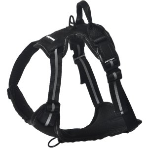 Amazon Basics No-Pull Adjustable Soft Padded Dog Vest Harness with Reflective Stripes, Black,X-Large, YJ9802401-XL