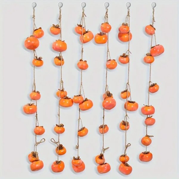 1pc, Artificial Persimmon Skewers, Perfect For DIY Party Home Room Decoration, Birthday, Anniversary Wedding Bouquet, New House Decoration，Living Room Pendant, Dining Room Layout, Hotel Layout, A New Year's Gift, New Year Decor