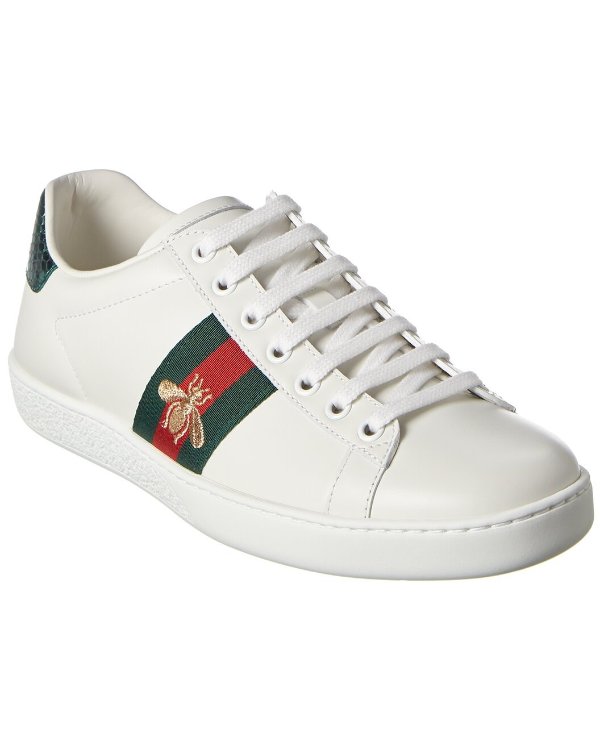 Ace Embroidered Leather Sneaker