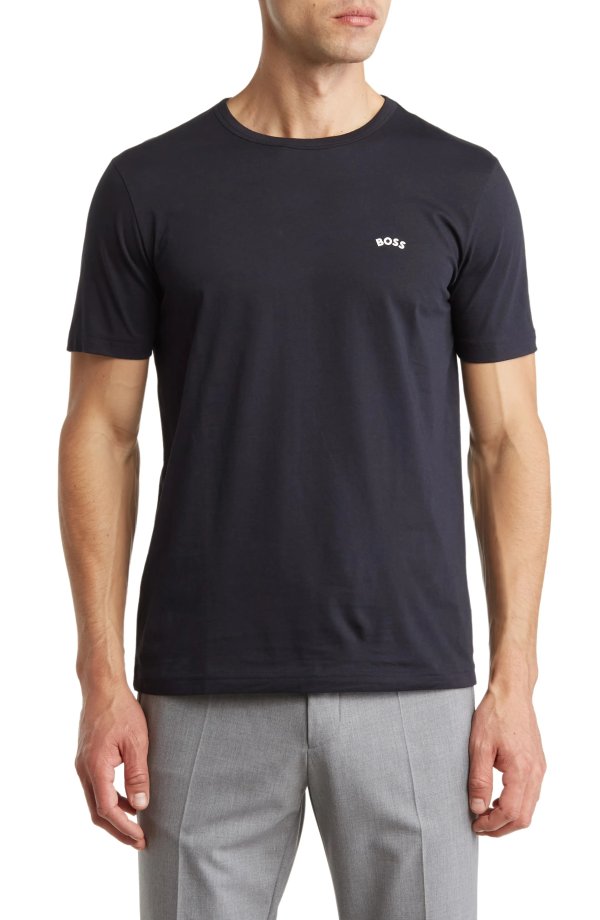 Cotton Curved Logo T-Shirt