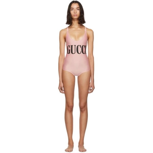 Gucci - Pink Sparkling One-Piece Swimsuit