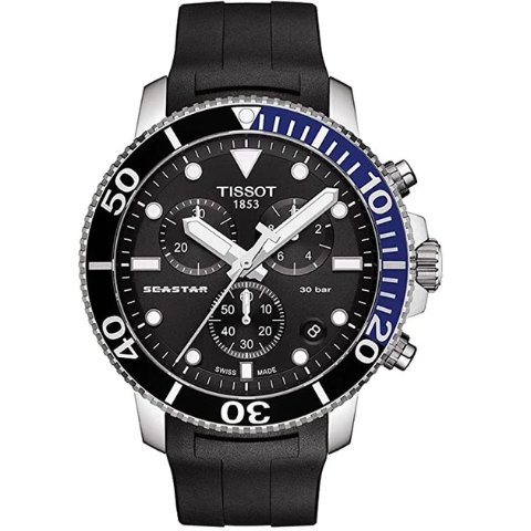 Tissotmen s seastar black dial watch