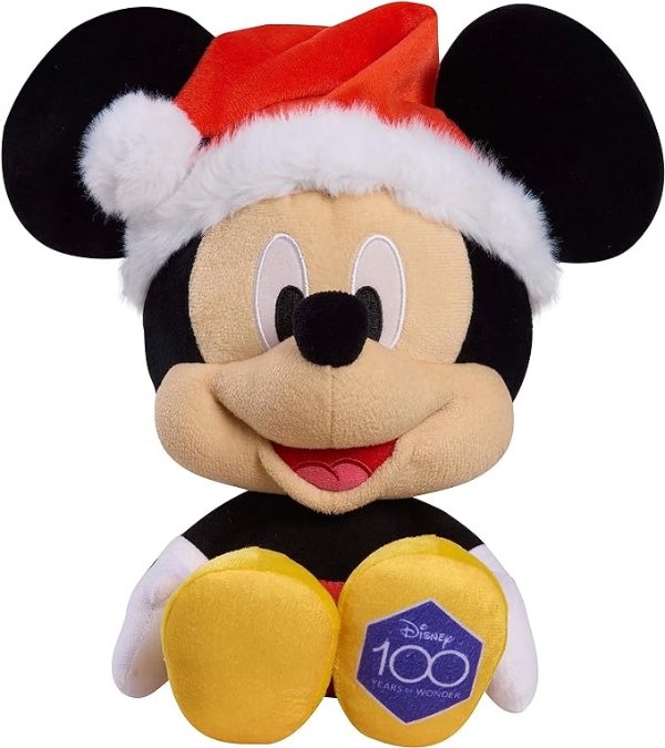 Just Play Disney100 Years of Wonder Mickey Mouse Large Holiday Plush Stuffed Animal, Officially Licensed Kids Toys for Ages 2 Up