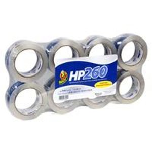 Duck Brand HP260 High Performance Packaging Tape, 1.88-Inch x 60 Yards, 3.1 Mil, Crystal Clear, 6-Pack + 2 Bonus Rolls