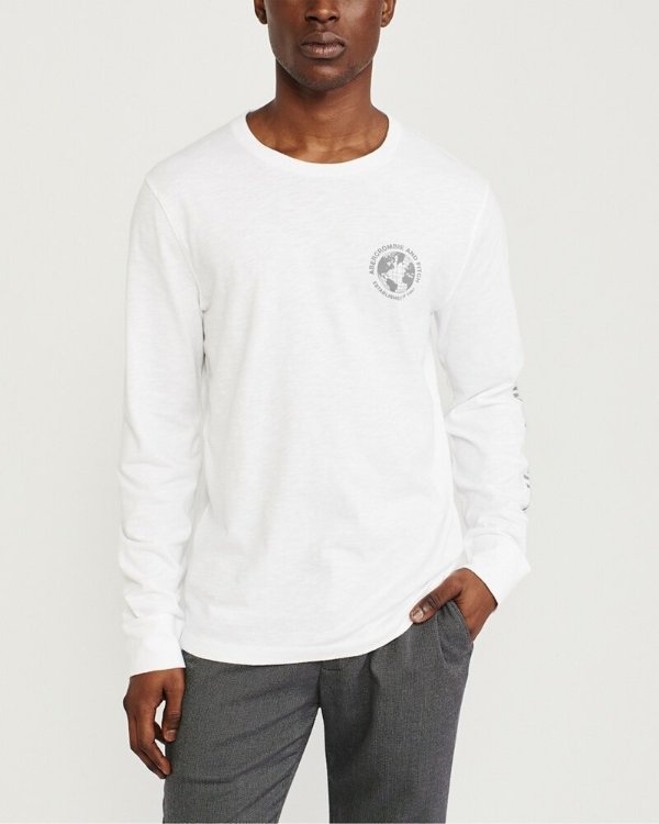 Mens Long-Sleeve Graphic Tee | Mens 60% Off Select Styles | Abercrombie.com