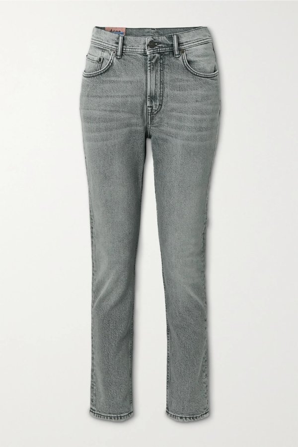 High-rise straight-leg jeans