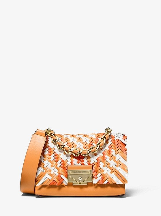 Cece Extra-Small Color-Block Woven Leather Crossbody Bag