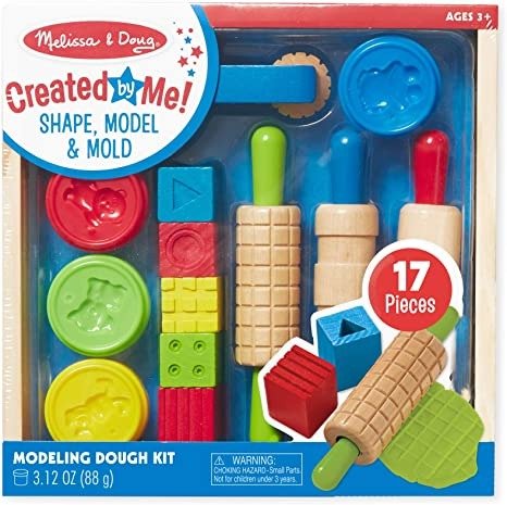 Melissa & Doug Shape, Model, and Mold Clay Activity Set - 4 Tubs of Modeling Dough and Tools