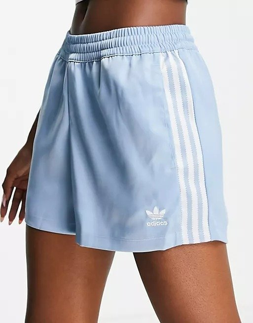 adicolor 3-Stripes satin look shorts in blue