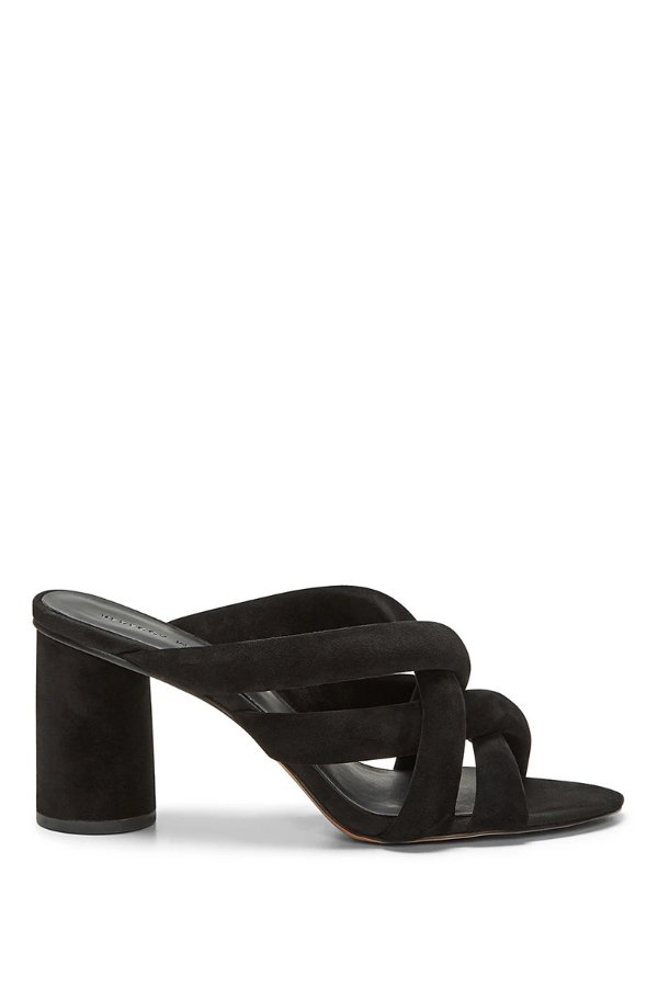 Black Designer Heel Sandals | Amandine Sandal | Rebecca Minkoff