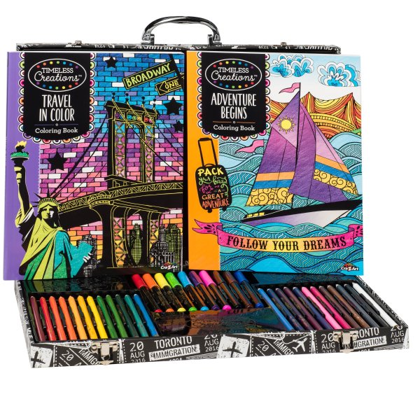 Cra-Z-Art 彩铅+水彩笔+填色书绘画手提箱37件套装