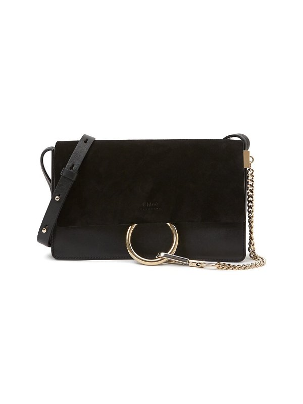 Small Faye Leather & Suede Shoulder Bag