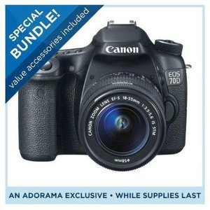 Canon 70D Camera with 18-135mm Lens Special Promotional Bundle (MIR)