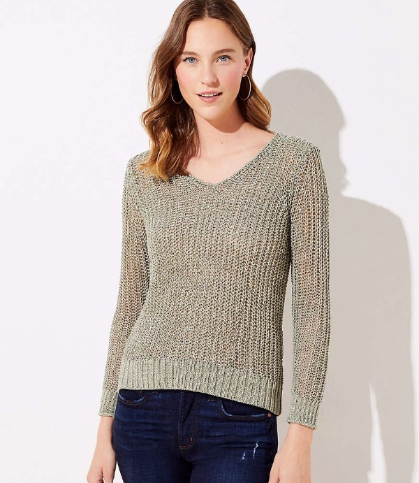Shimmer Open Stitch Sweater  