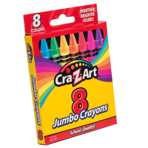 8 Count Jumbo Crayon, Multicolor, Child Ages 3 and up, Easter Basket Stuffer