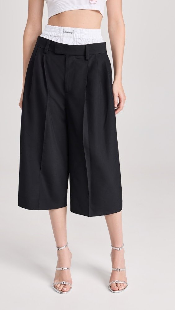 Tailored Culottes with Exposed Boxer
