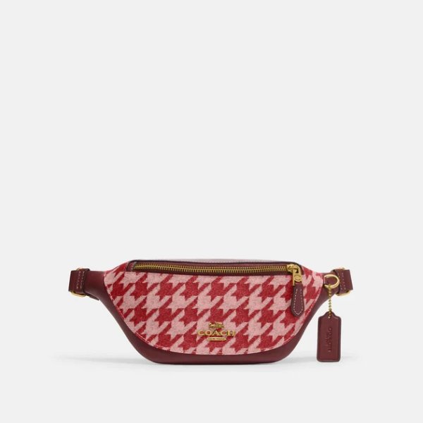 warren mini belt bag with houndstooth print